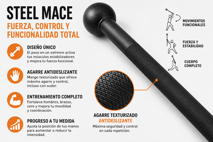 Steel Mace Bell for Strength Training, Support Full Body