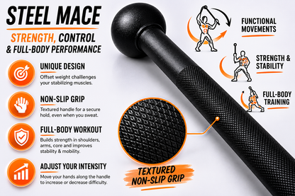 Steel Mace Bell for Strength Training, Support Full Body